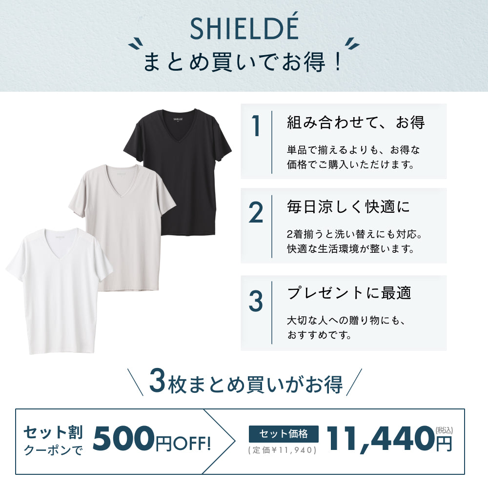 Ｖネック半袖シャツ